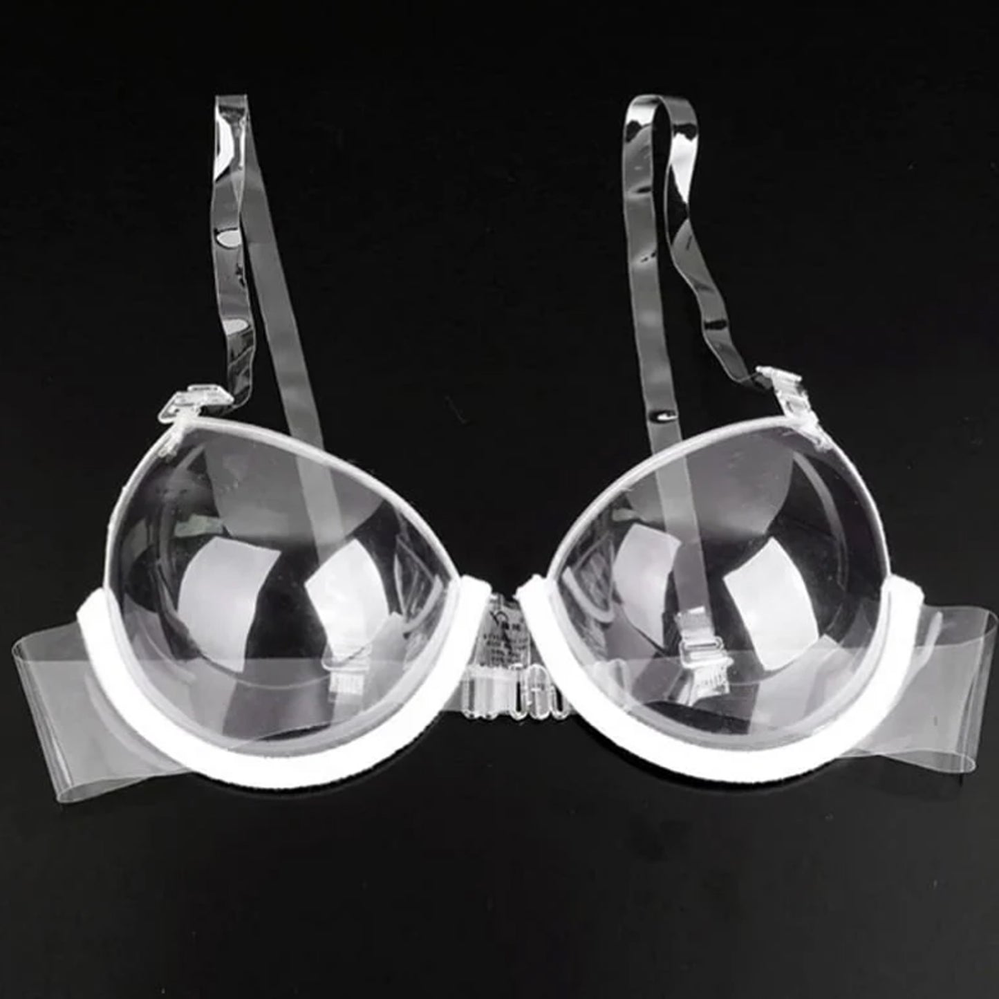 Linmart 3/4 Cup Transparent Clear Push Up TPU Bra -Strap Invisible Bra For Women And Girls - Transparent Bra