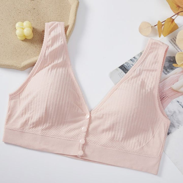 LinMart Front Button Wireless Open Padded Nursing Bra 333