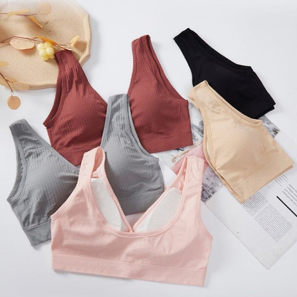 LinMart Front Button Wireless Open Padded Nursing Bra 333