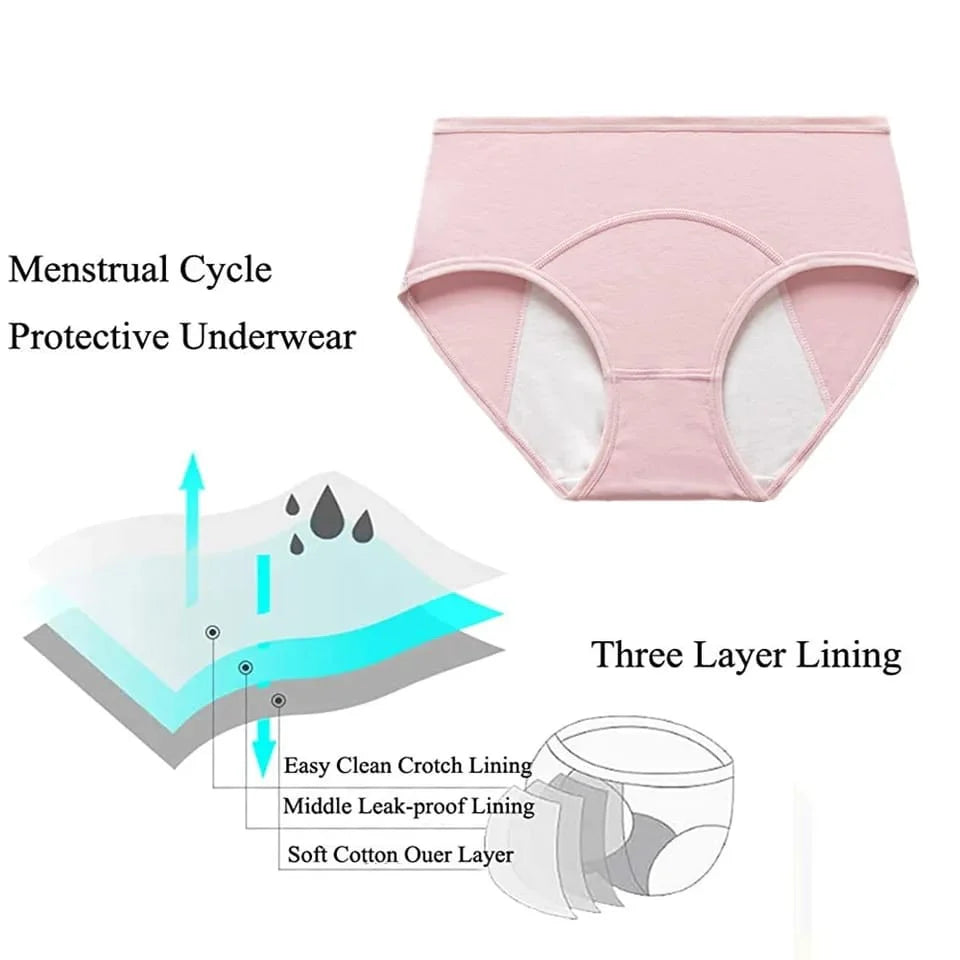 LinMart Pack of 3 High Quality Leak Proof Periods Panties