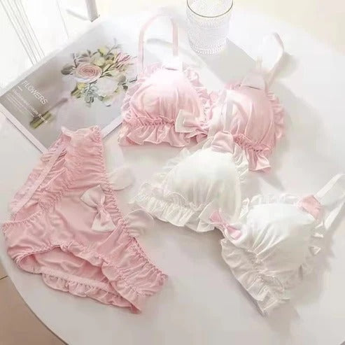 High Quality & Comfortable Cute Little White Rabbit Lolita Soft Cotton Bra & Panty Set