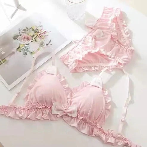 High Quality & Comfortable Cute Little White Rabbit Lolita Soft Cotton Bra & Panty Set