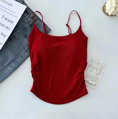 1pcs New Plain Soft Padded imported Spaghetti Top For Girls & women