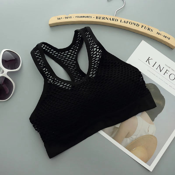 New High Quality Imported Mesh Net Design Sports Bra 1620