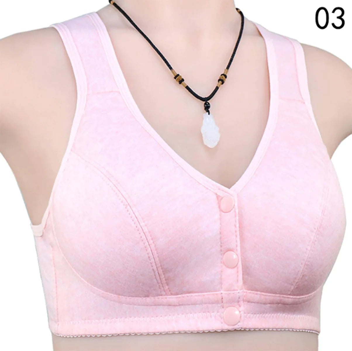 Nursing Bra Comfortable Solid Seamless Front Button Front Open Bra-108