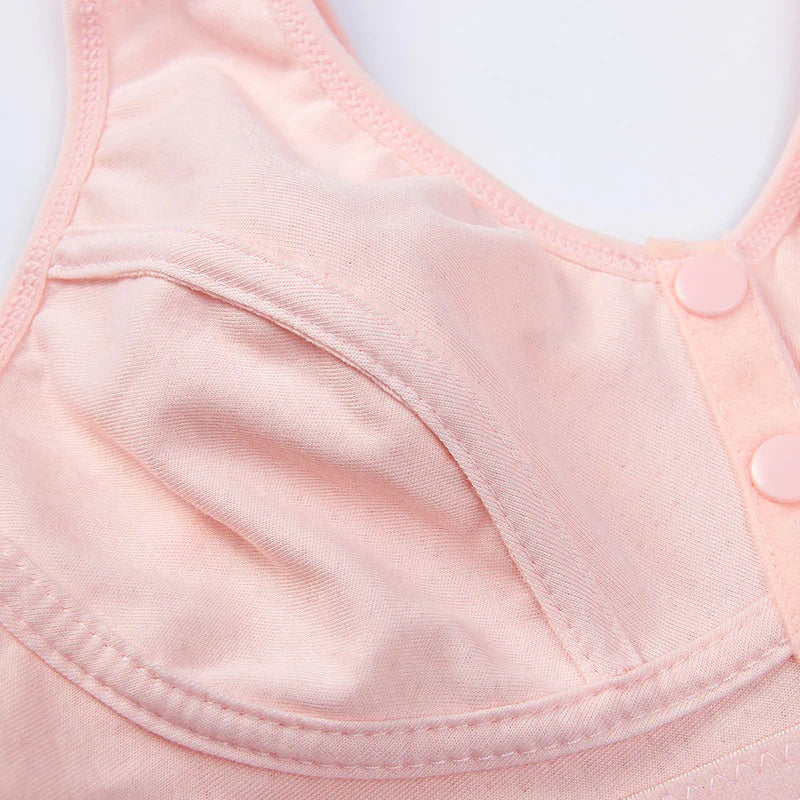 Nursing Bra Comfortable Solid Seamless Front Button Front Open Bra-108