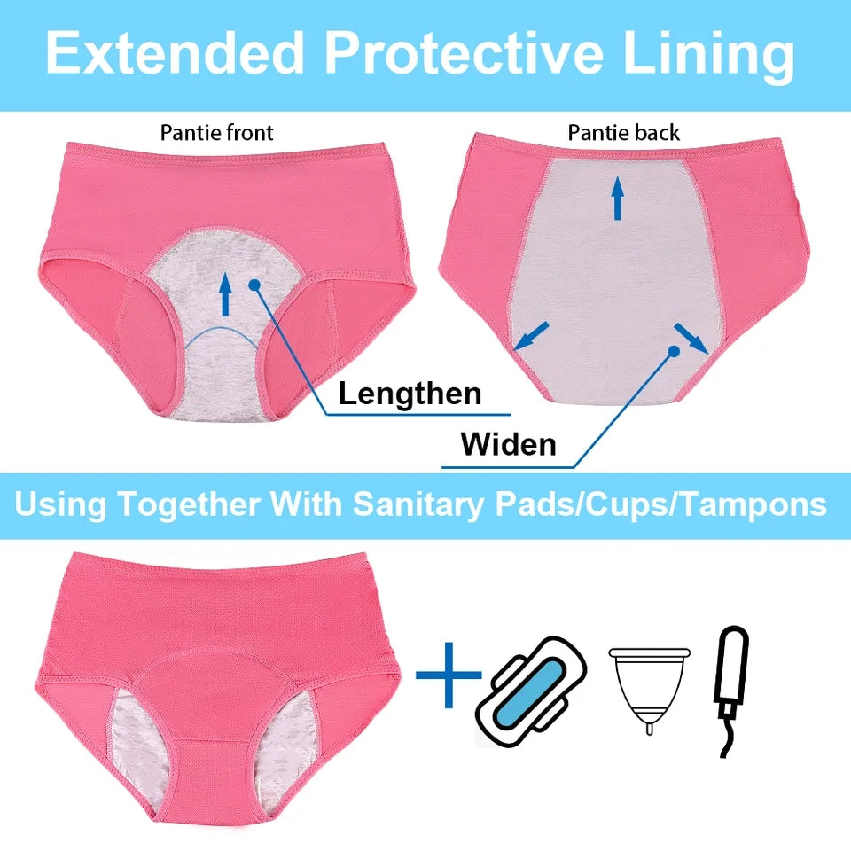 LinMart Leak Proof Panties Period Penties for Women Cotton Panties Women Sexy Physiological Underwear Period Waterproof Briefs