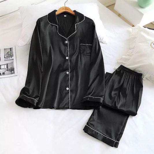 Linmart silk nightwear for women and girls / black shirt trouser for women and girls