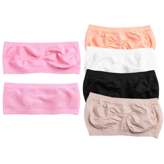 Linmart Pack Of 3 Girls New Style Seamless Strapless Bra Free Size Bra Multicolor Without Wires and Hooks