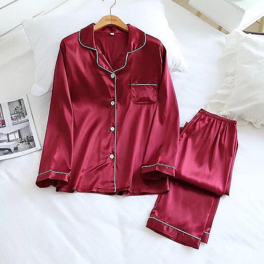 Linmart Silk Pajamas Sets wedding lingeries Short Sleeve Sleepwear lingerie sets best PJ's in pakistan sexy nighty Two Pieces Set