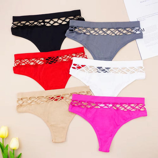 LinMart Pack Of 3 Sexy T Shape Mesh Hole Design G-string Panties 8850