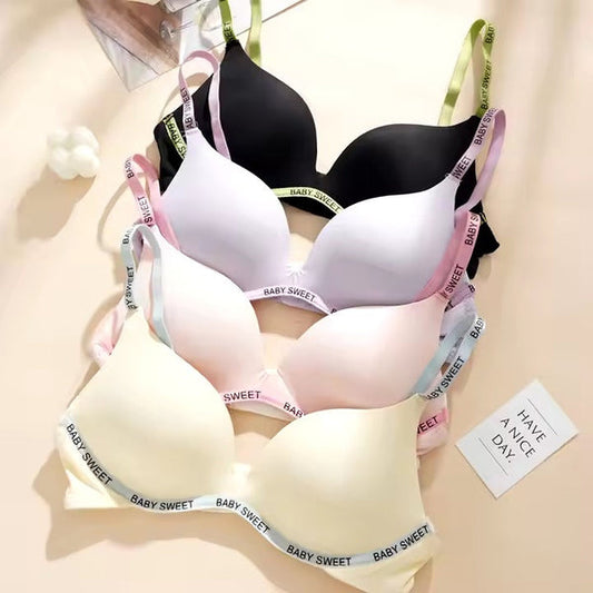 LinMart.pk High Quality Light Padded Non Wired Sweet Babe Letter Straps T-Shirt Bra Regular