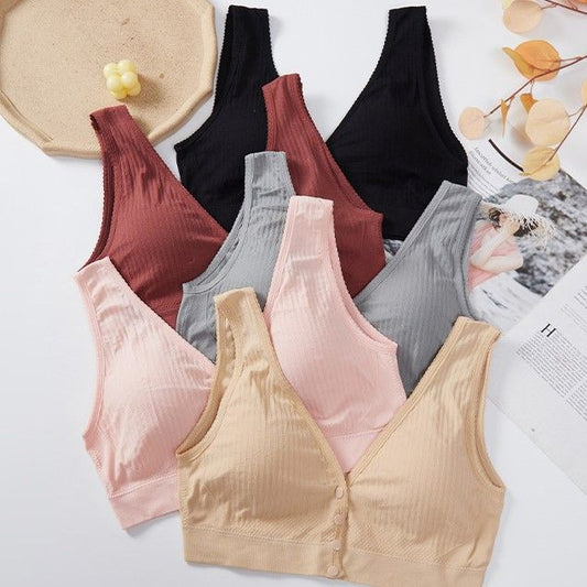 LinMart Front Button Wireless Open Padded Nursing Bra 333