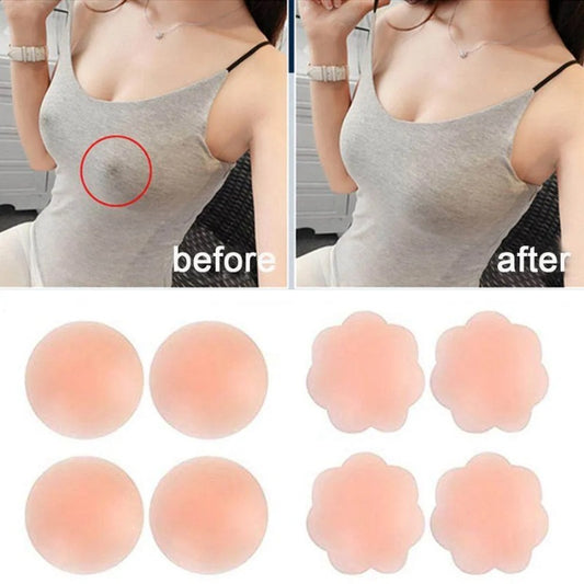 LinMart 1 Pair Of Reusable Self-adhesive Silicone Patches , bra pads for girls undergarments , Nipple Stickers Anti-bump Chest Pad Lift Nipple Cover Pads