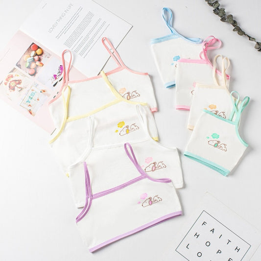 Pack Of 3 - Cotton Bra Vest For Girls Steel-Free Bra Non Padded Cartoon Vest Tank